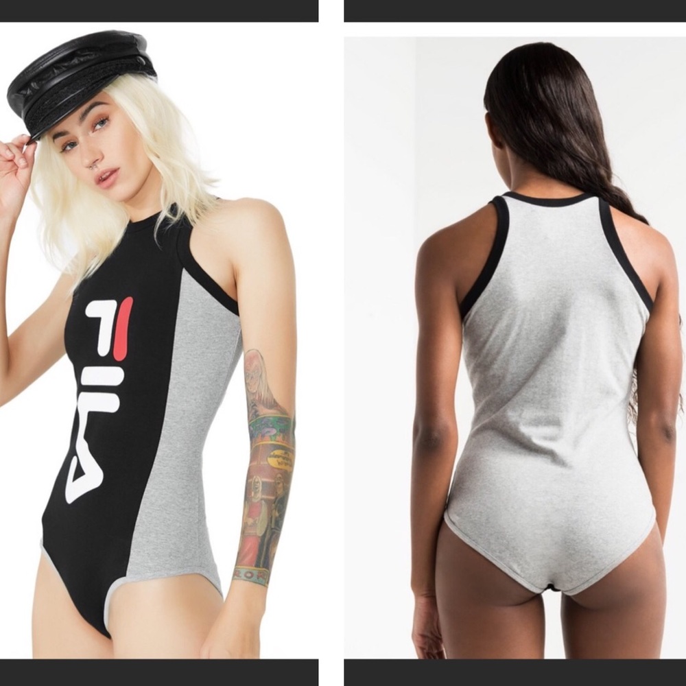 NWT FILA Logo Jersey Bodysuit Loungewear